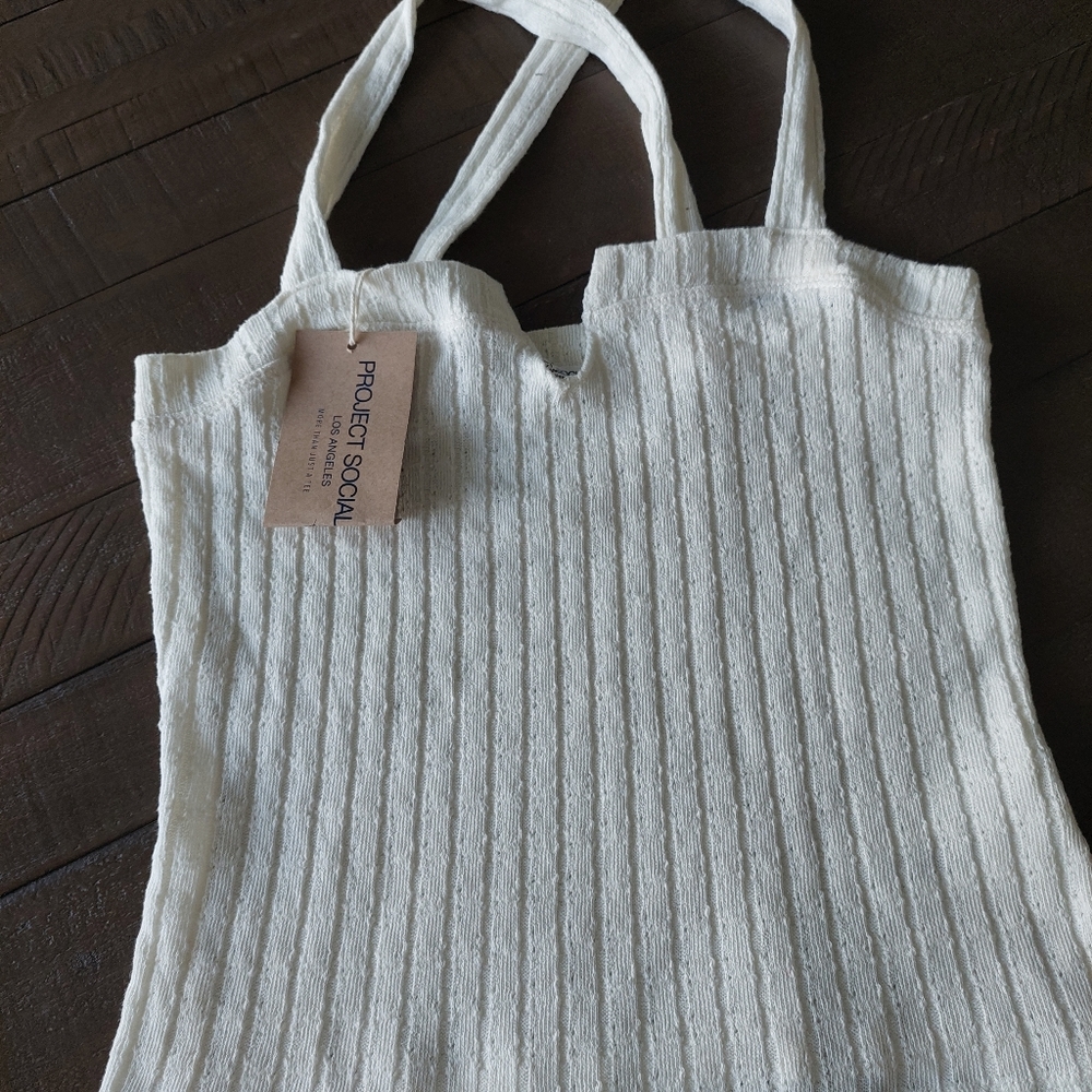 O2 DENIM Tank Top  Beige size M - Picture 2 of 2